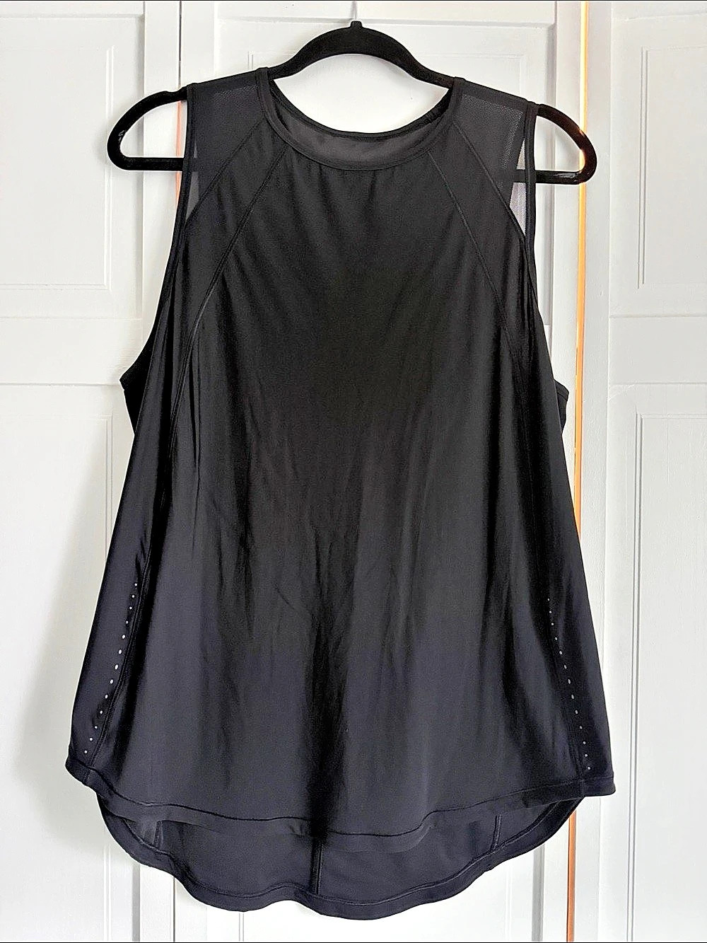 lululemon Shine Bright Tank Black Mesh Panel Women’s Size Large